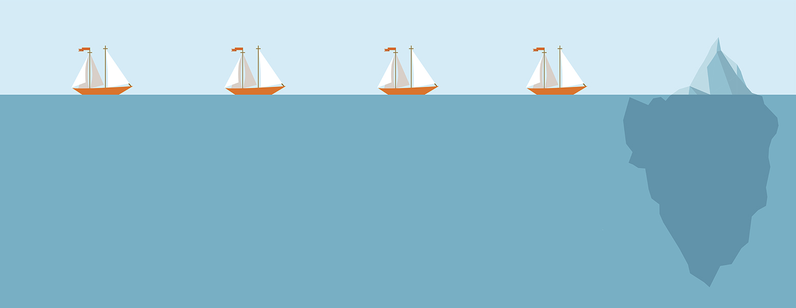 Ship meets an iceberg – infographic template