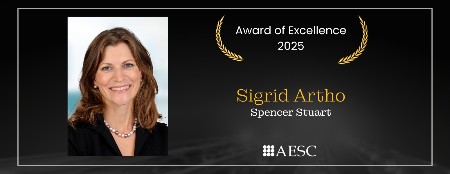 SigridArtho_ExcellenceAward Sigrid Artho honored with AESC Award of Excellence 2025