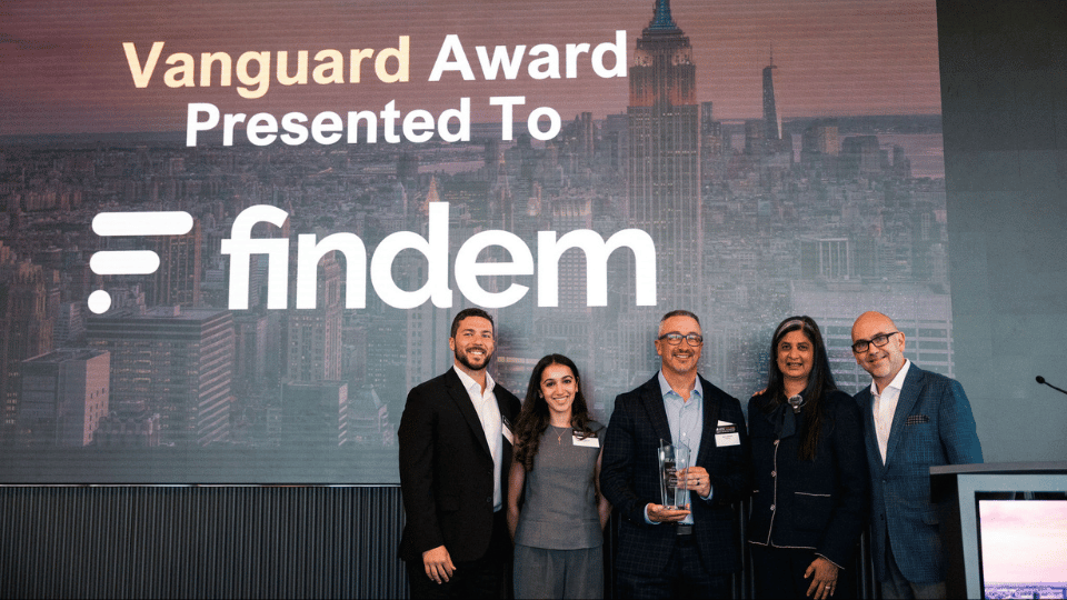 Findem accepts the AESC Vanguard Award